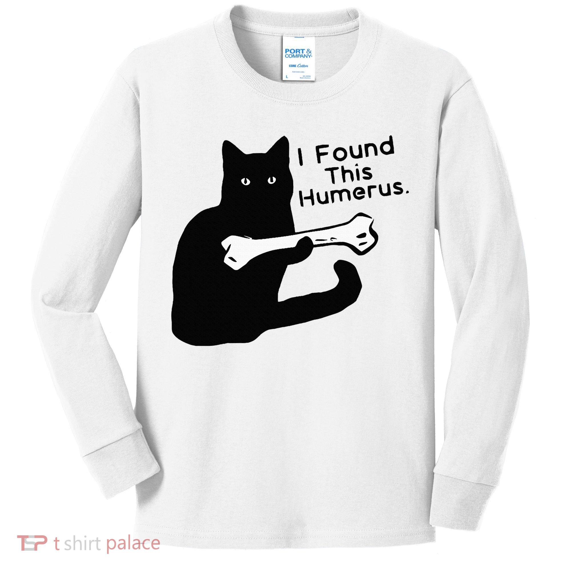 Pun Joke I Found This Humerus Humorous Cat Lover Kids Long Sleeve Shirt