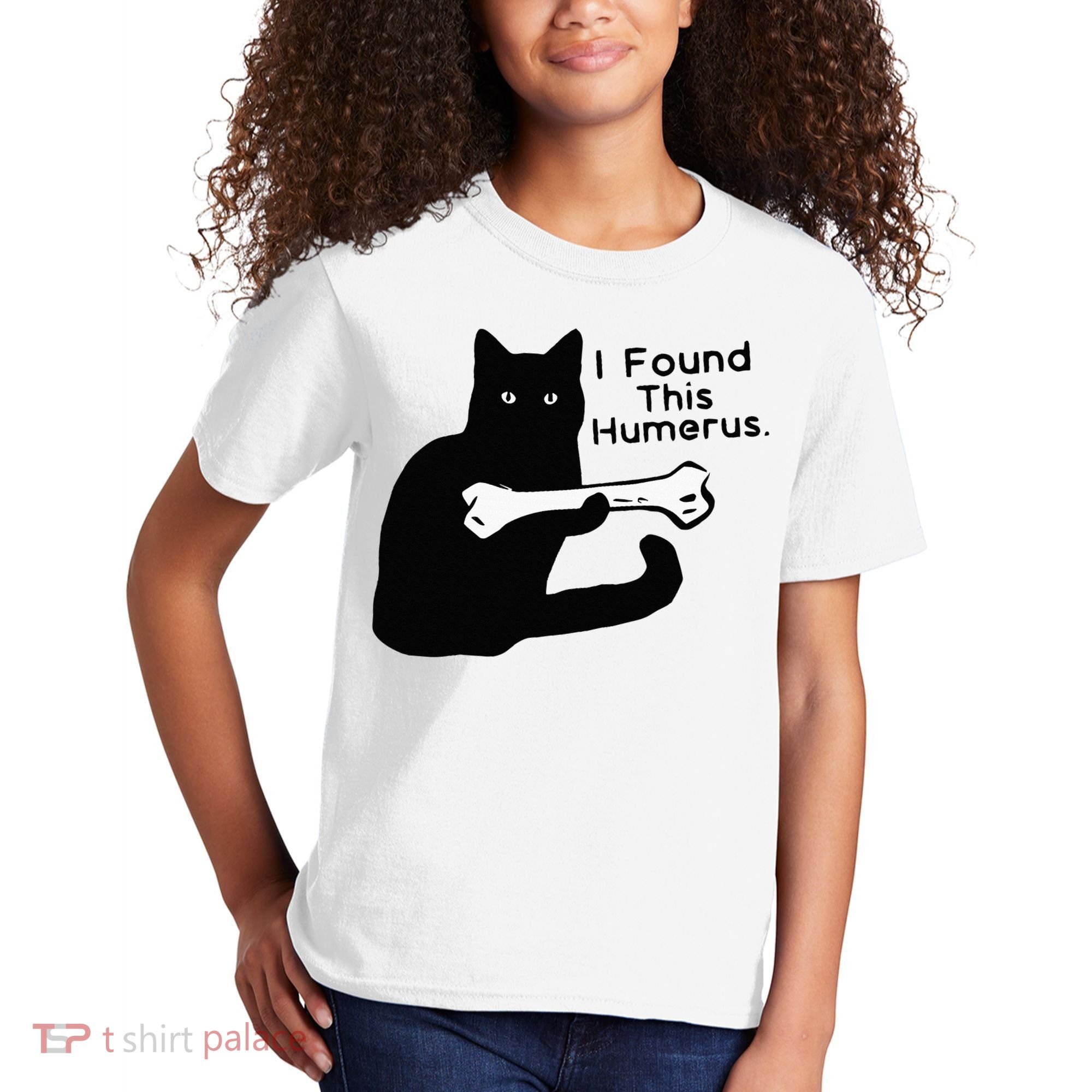 Pun Joke I Found This Humerus Humorous Cat Lover Kids T-Shirt