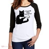 Pun Joke I Found This Humerus Humorous Cat Lover Women's Tri-Blend 3/4-Sleeve Raglan Shirt thumb 2