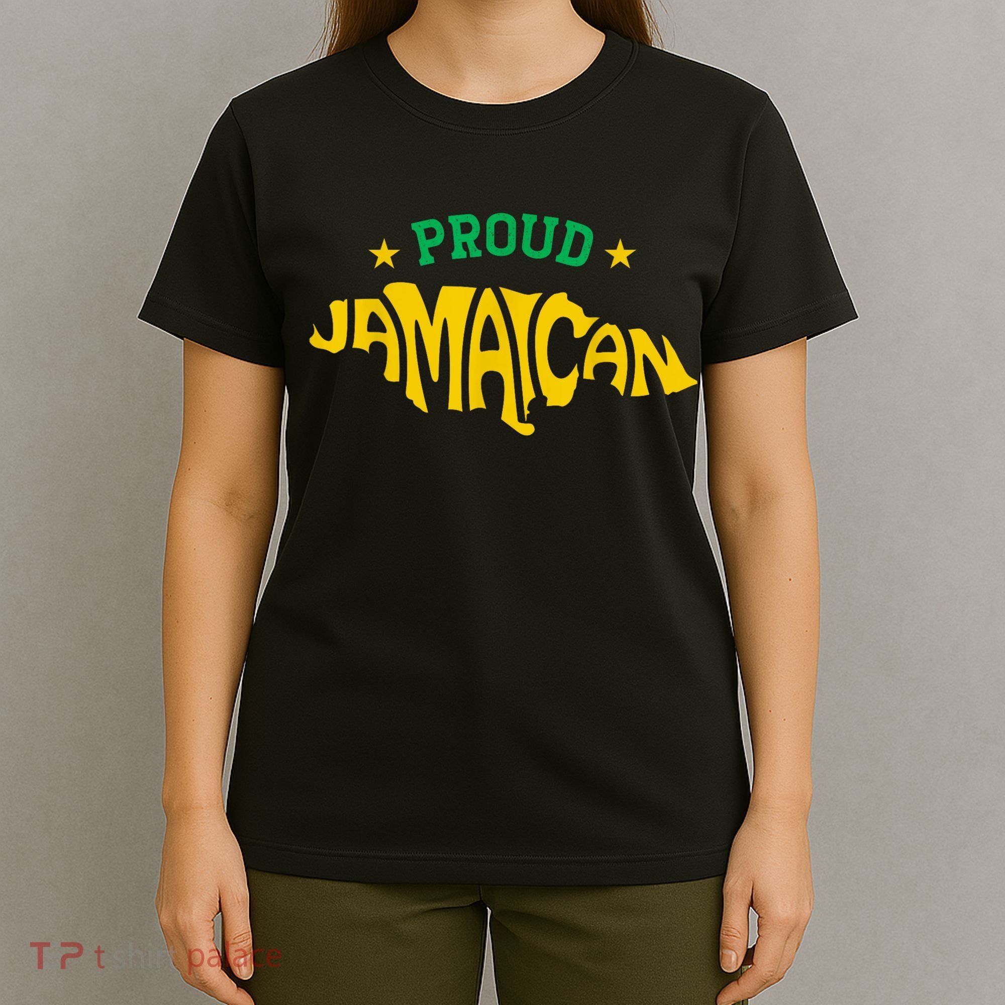 Proud Jamaican Jamaica Flag Map Souvenir Jamaican T-Shirt