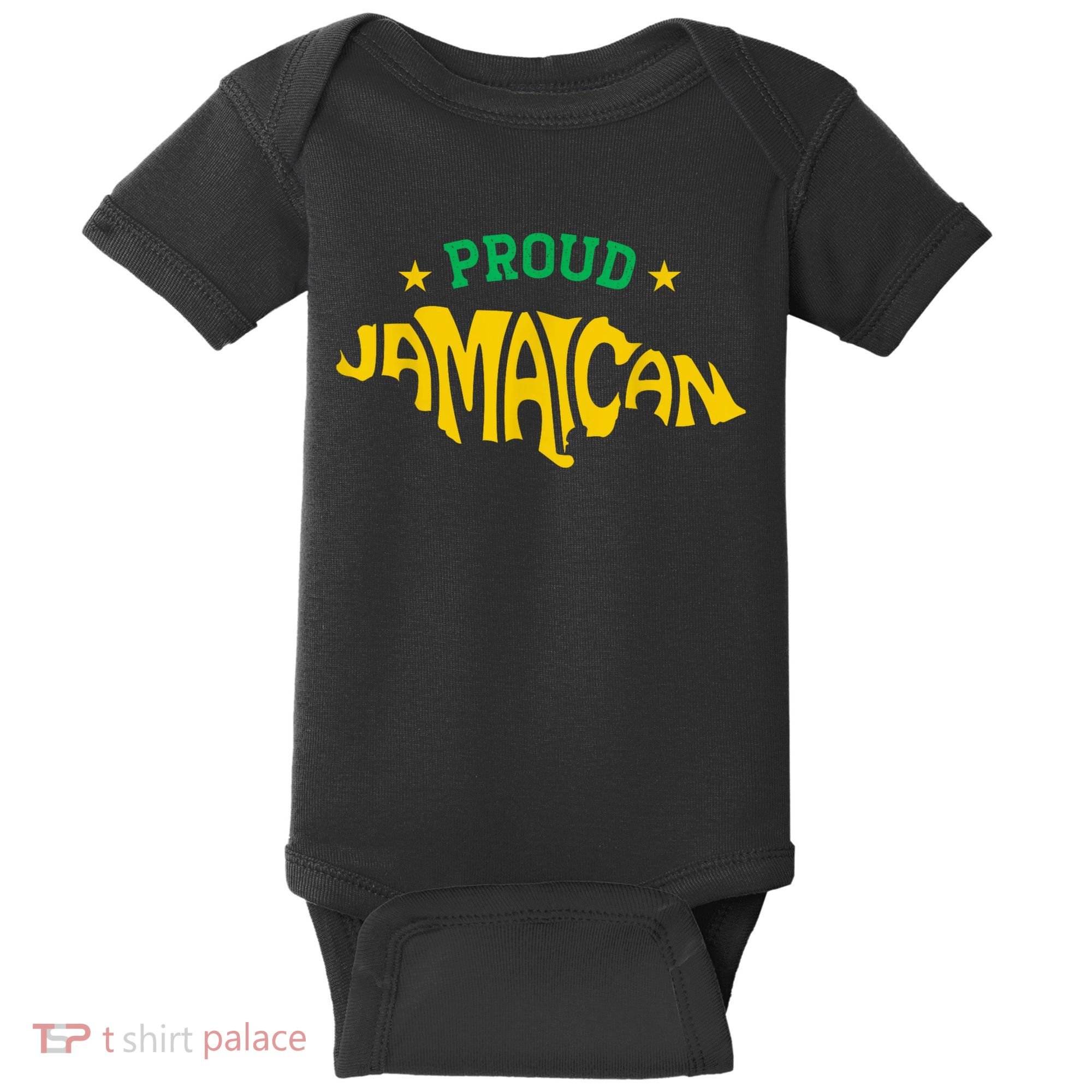 Proud Jamaican Jamaica Flag Map Souvenir Jamaican Baby Bodysuit