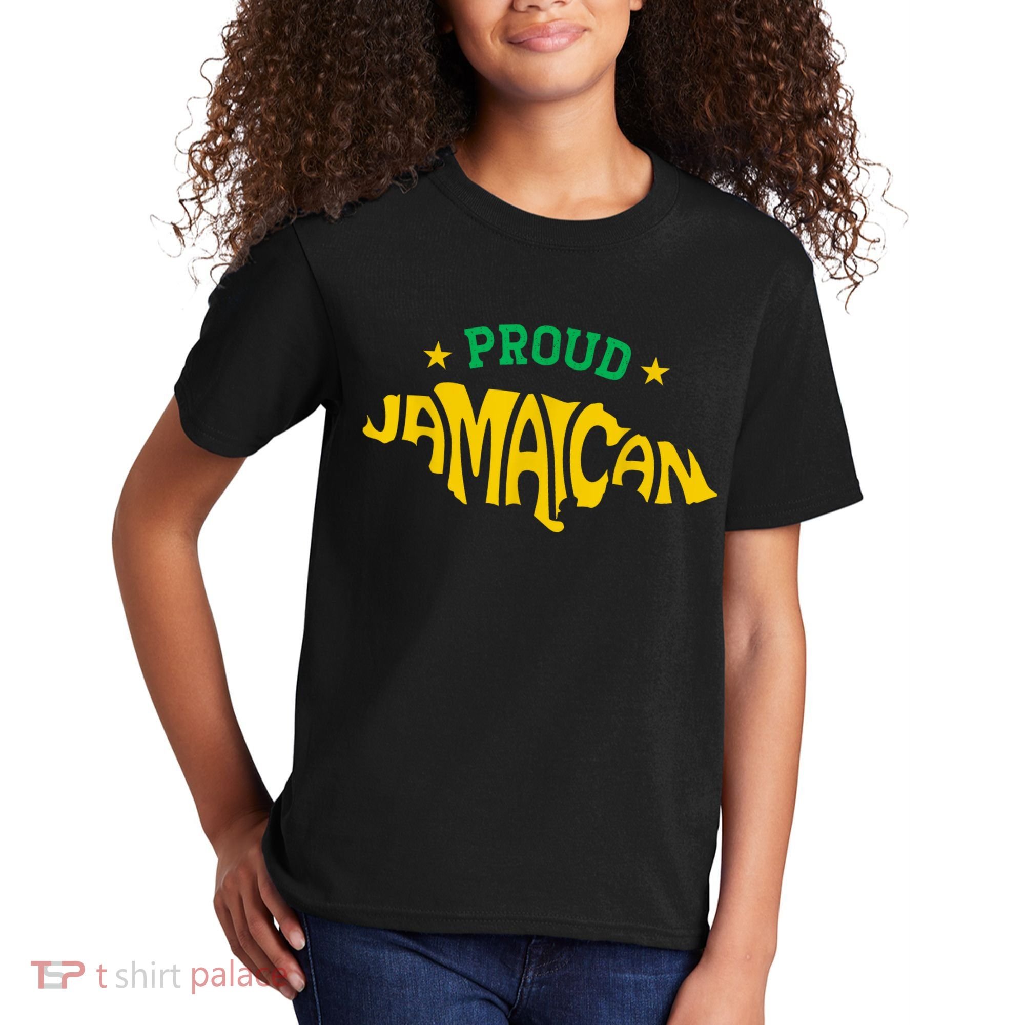 Proud Jamaican Jamaica Flag Map Souvenir Jamaican Kids T-Shirt