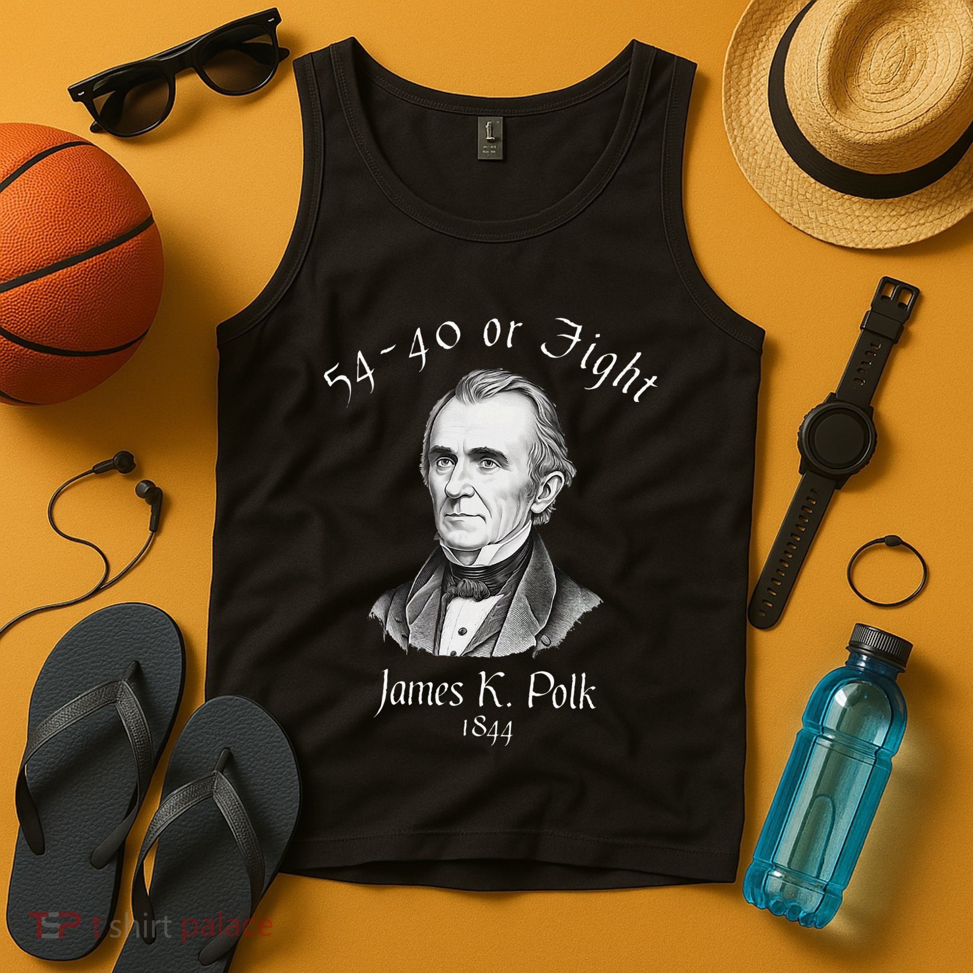 President James K Polk 1844 Campaign Slogan Tank Top