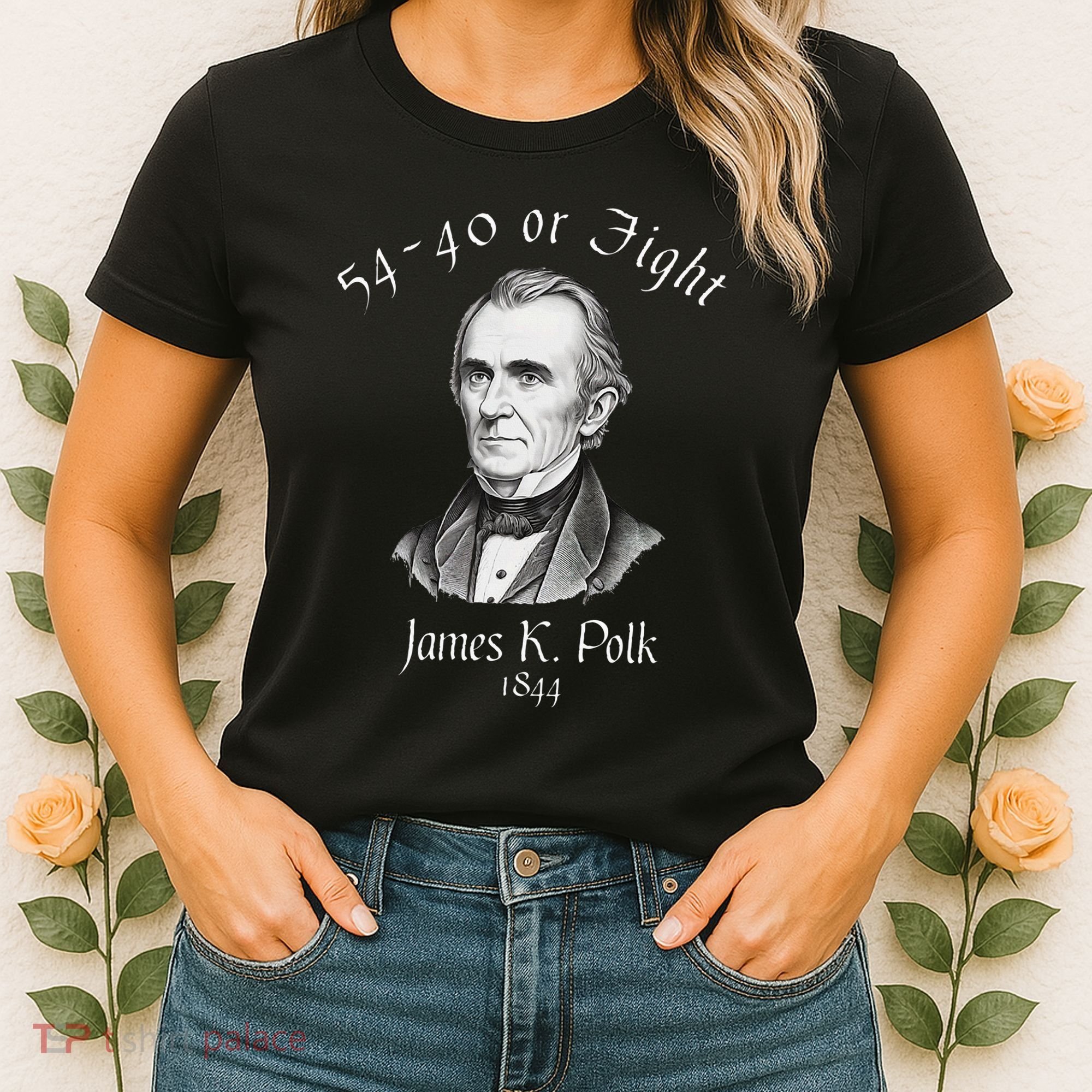 President James K Polk 1844 Campaign Slogan Women's T-Shirt