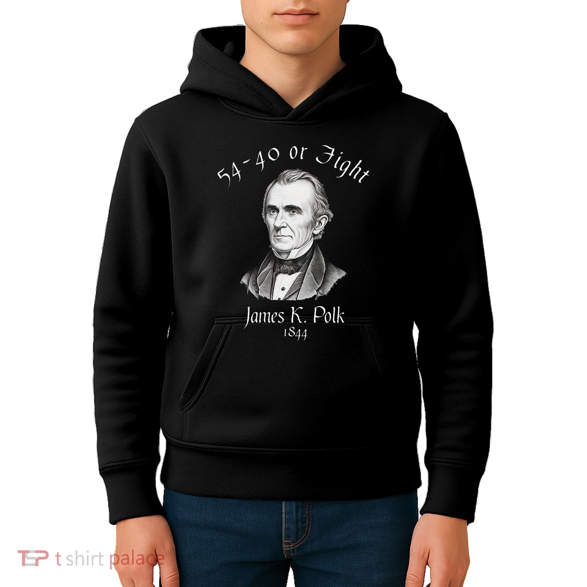 President James K Polk 1844 Campaign Slogan Kids Hoodie