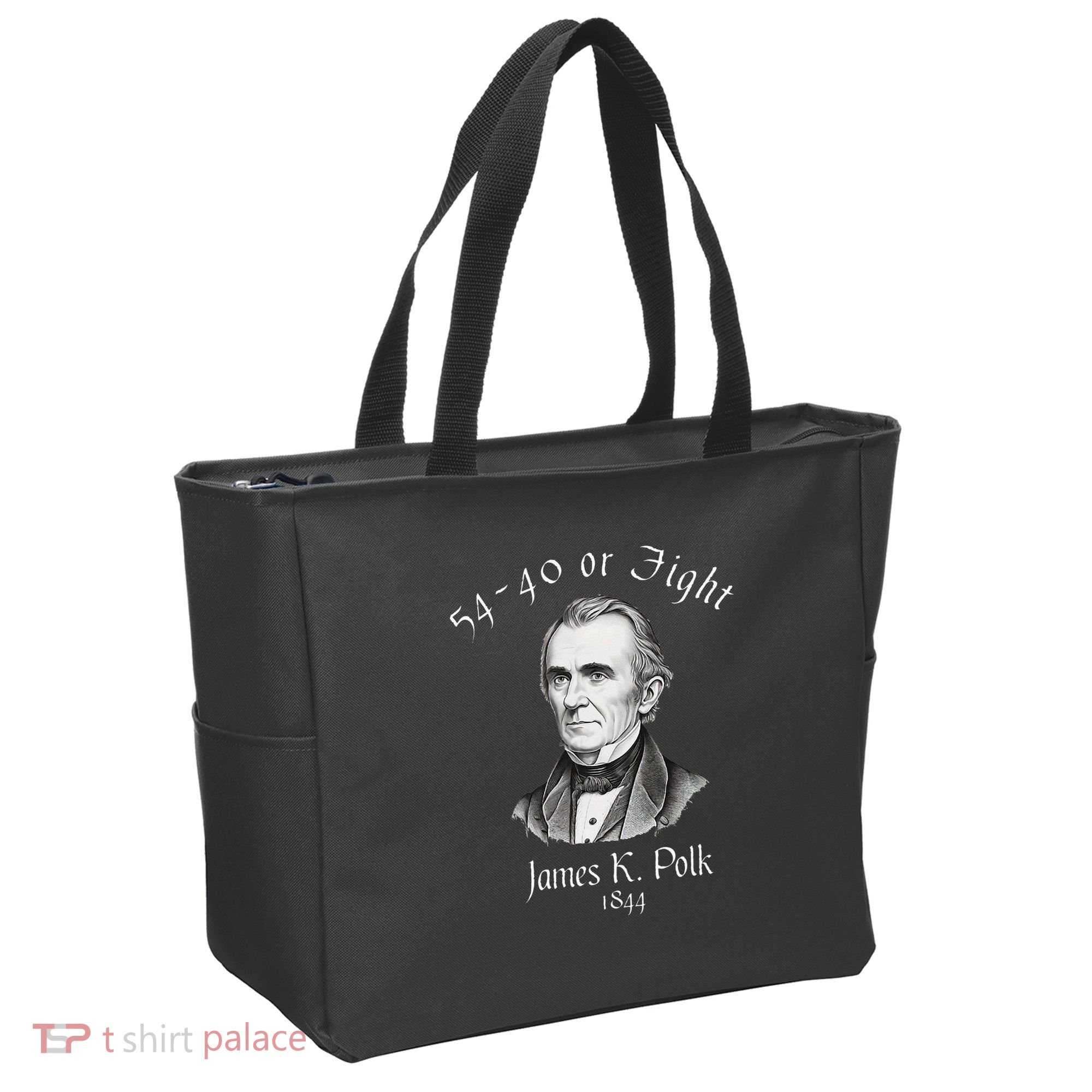 President James K Polk 1844 Campaign Slogan Tote Bag