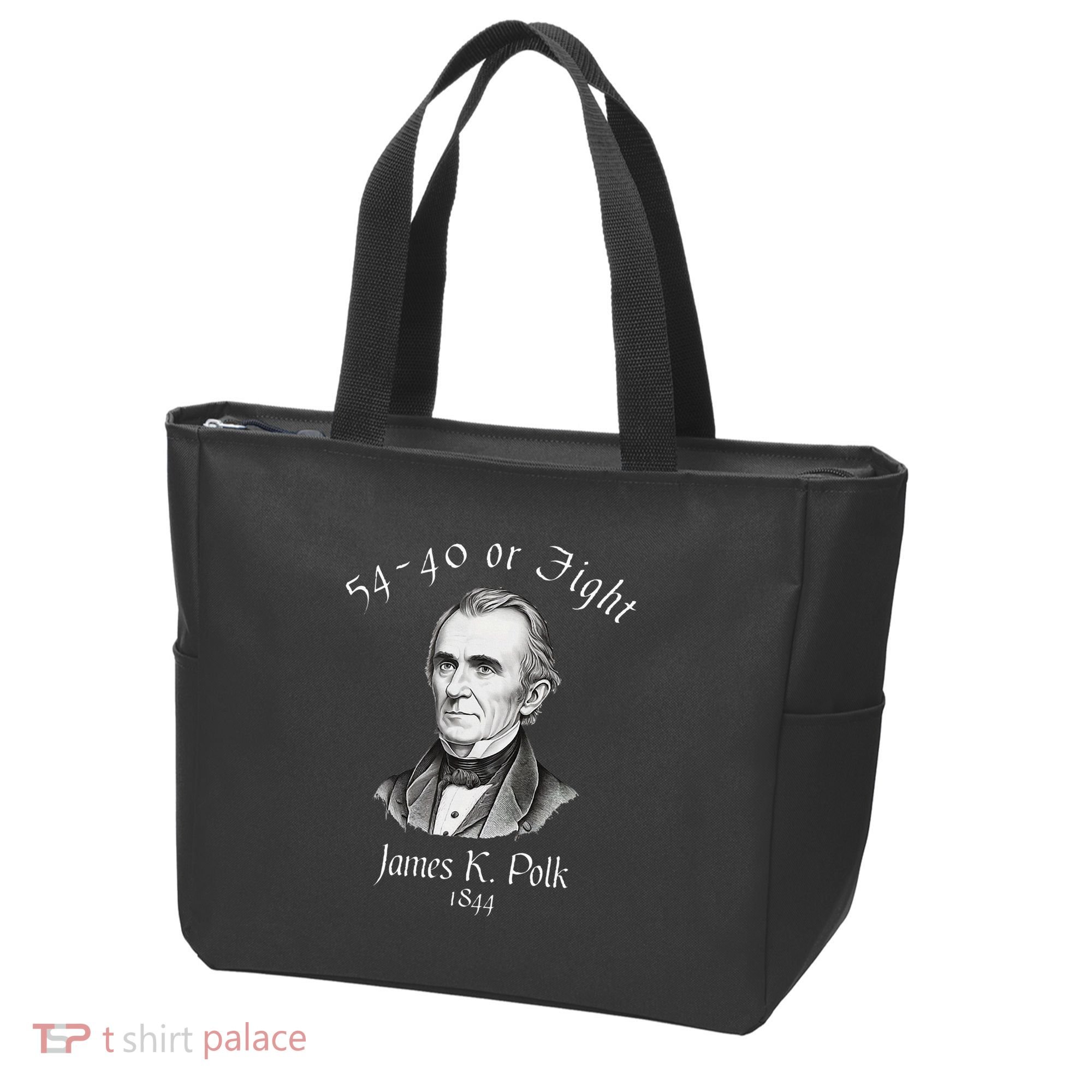 President James K Polk 1844 Campaign Slogan Tote Bag
