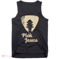 Pick Jesus Music Pastor Pastor Easter Gift Tank Top thumb 0