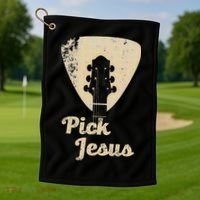 Pick Jesus Music Pastor Pastor Easter Gift Golf Towel thumb 1