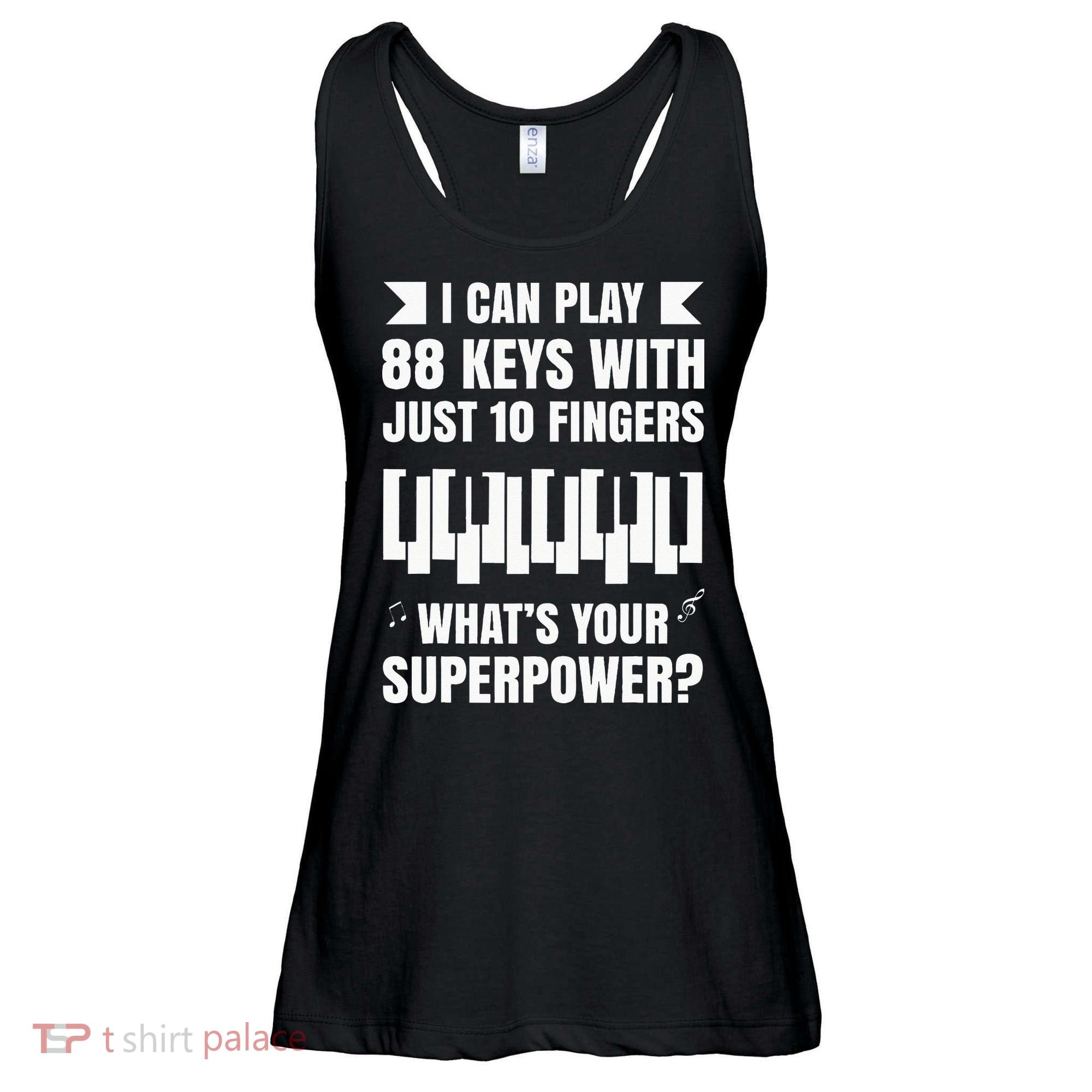 Piano Jazz Music Keyboard Composer Piano Player Ladies Essential Flowy Tank