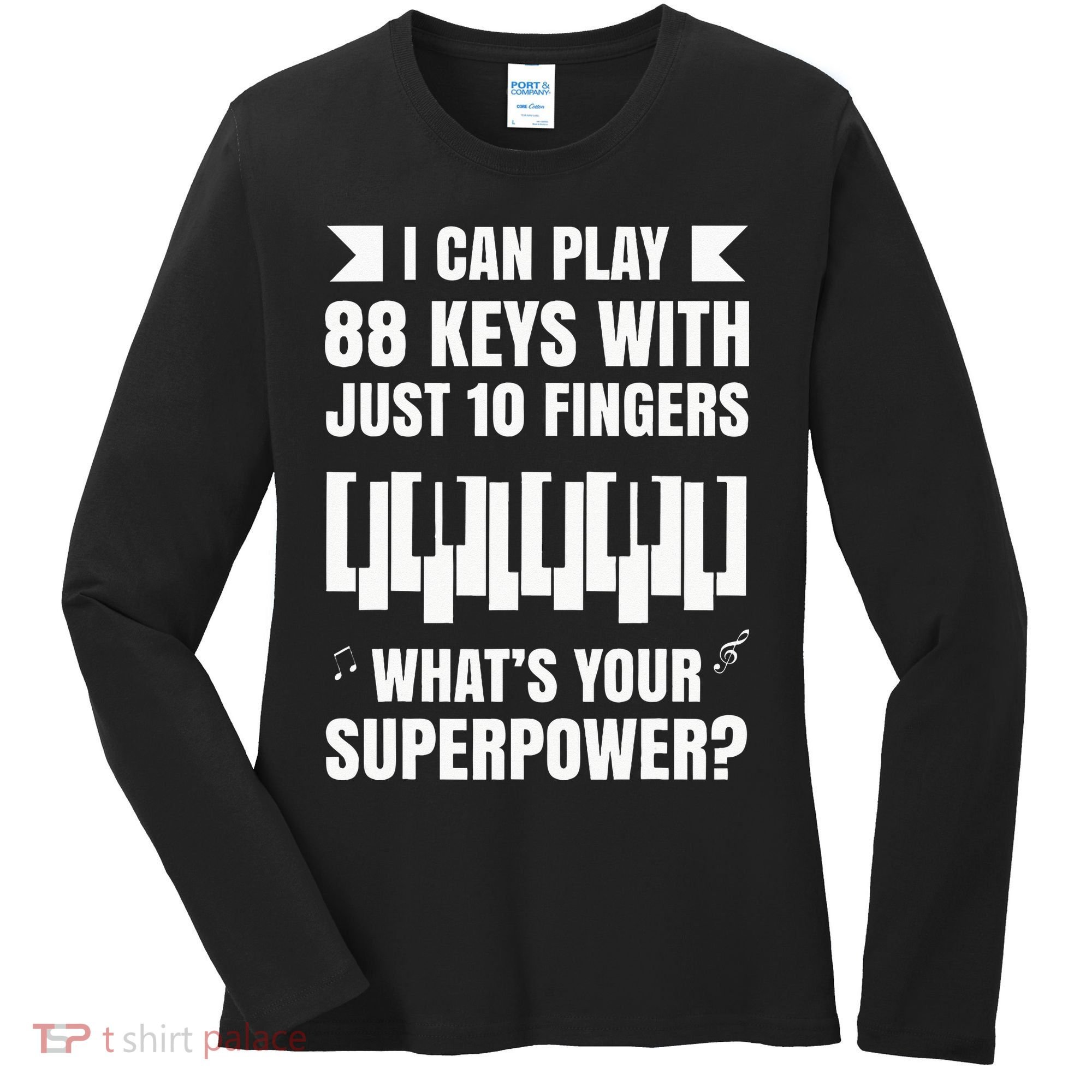 Piano Jazz Music Keyboard Composer Piano Player Women's Long Sleeve Shirt