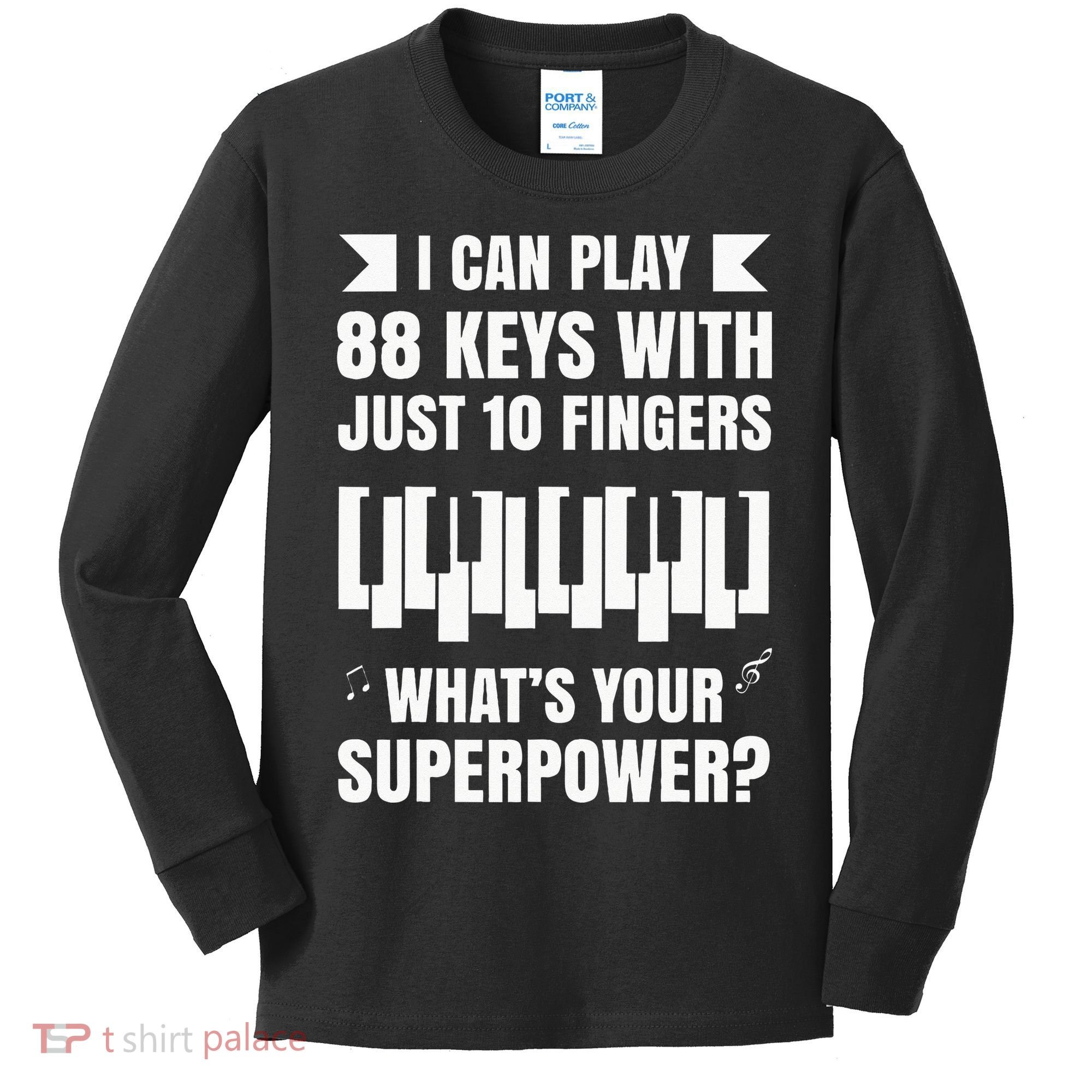 Piano Jazz Music Keyboard Composer Piano Player Kids Long Sleeve Shirt