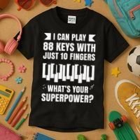 Piano Jazz Music Keyboard Composer Piano Player Kids T-Shirt thumb 3