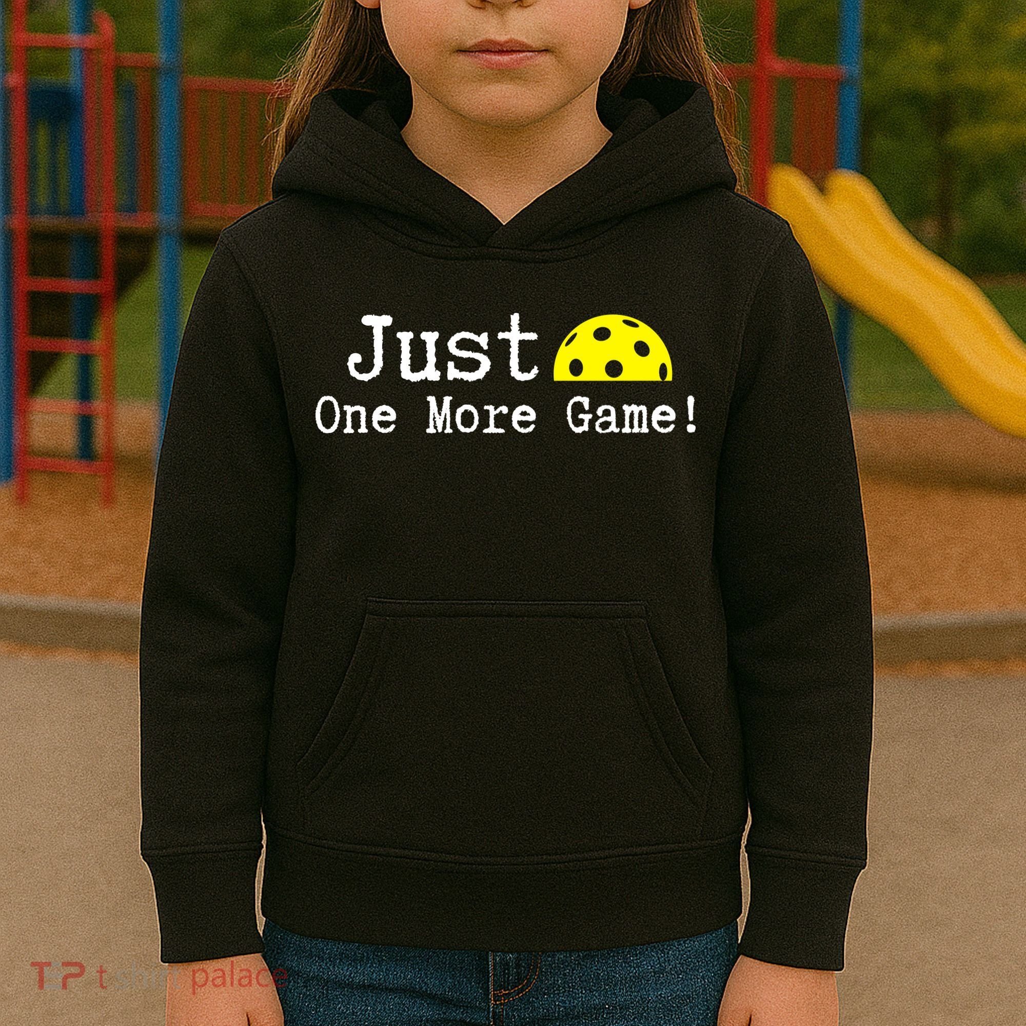 Pickleball Just One More Game Pickleball Lover Gift Kids Hoodie