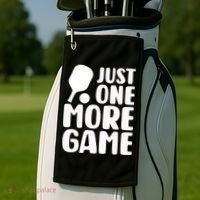Pickleball Just One More Game Golf Towel thumb 2