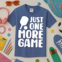 Pickleball Just One More Game Kids T-Shirt thumb 3