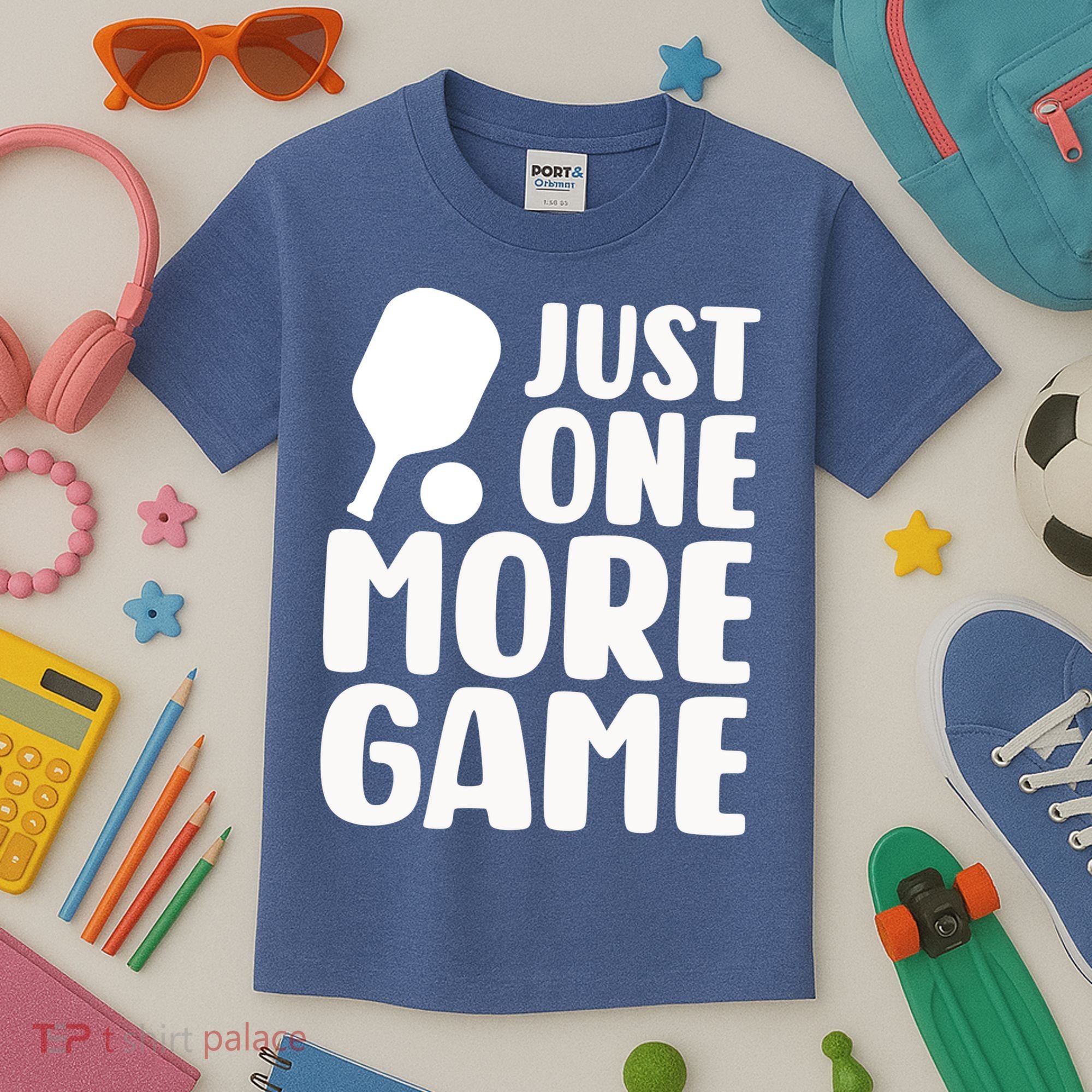 Pickleball Just One More Game Kids T-Shirt