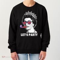 Platinum Jubilee. Queen & Union Jack LetS Party Funny Queen Women's Sweatshirt thumb 0