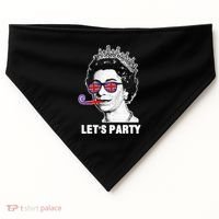 Platinum Jubilee. Queen & Union Jack LetS Party Funny Queen USA-Made Doggie Bandana thumb 0