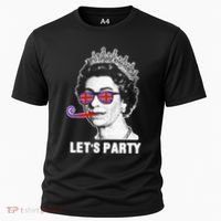 Platinum Jubilee. Queen & Union Jack LetS Party Funny Queen Cooling Performance Crew T-Shirt thumb 0