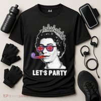 Platinum Jubilee. Queen & Union Jack LetS Party Funny Queen Cooling Performance Crew T-Shirt thumb 3
