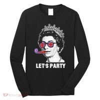 Platinum Jubilee. Queen & Union Jack LetS Party Funny Queen Long Sleeve Shirt thumb 0