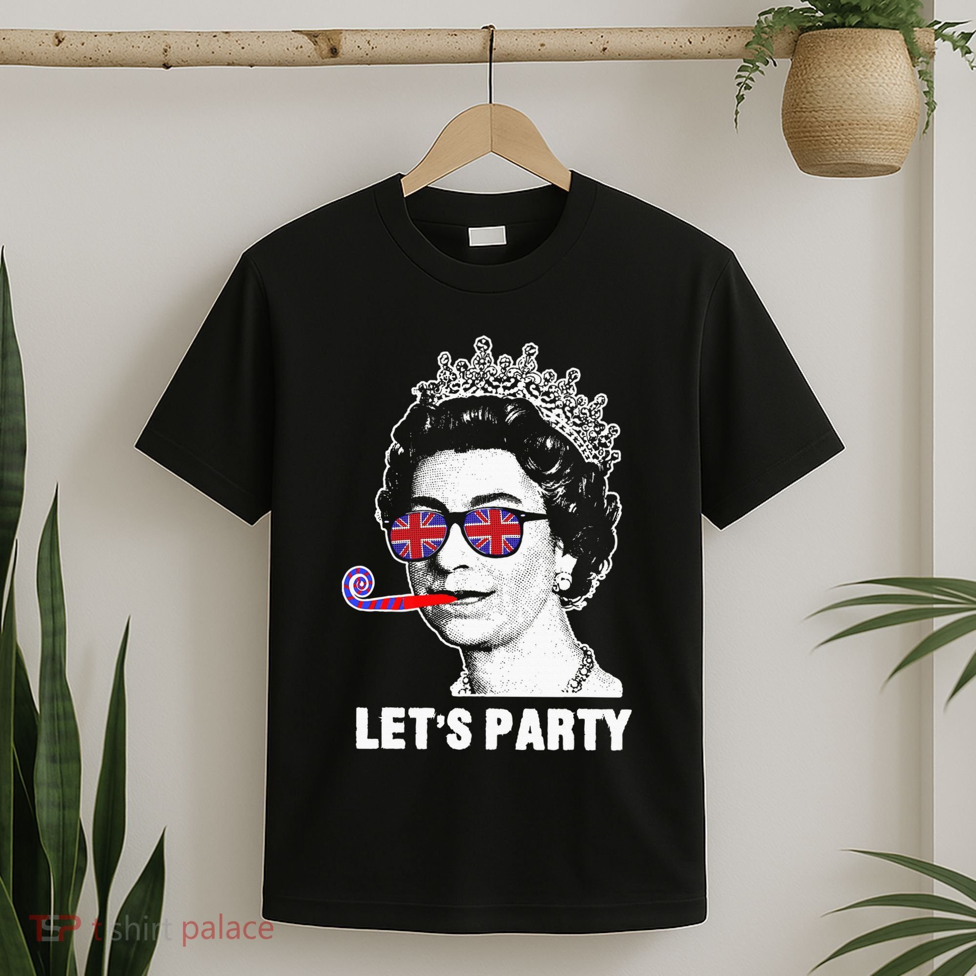 Platinum Jubilee. Queen & Union Jack LetS Party Funny Queen T-Shirt