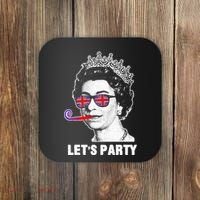 Platinum Jubilee. Queen & Union Jack LetS Party Funny Queen Coaster thumb 0
