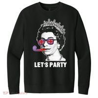 Platinum Jubilee. Queen & Union Jack LetS Party Funny Queen V.I.T. Fleece Crew Sweatshirt thumb 0