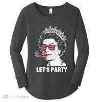 Platinum Jubilee. Queen & Union Jack LetS Party Funny Queen Women's Perfect Tri Tunic Long Sleeve Shirt thumb 0