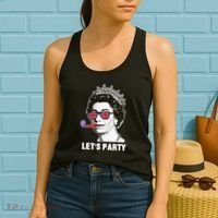 Platinum Jubilee. Queen & Union Jack LetS Party Funny Queen Women's Tank Top thumb 2