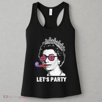 Platinum Jubilee. Queen & Union Jack LetS Party Funny Queen Women's Tank Top thumb 3