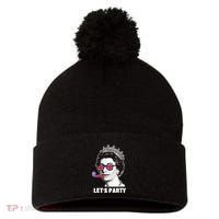 Platinum Jubilee. Queen & Union Jack LetS Party Funny Queen Pom Pom 12in Knit Beanie thumb 0