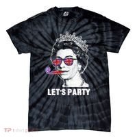 Platinum Jubilee. Queen & Union Jack LetS Party Funny Queen Tie-Dye T-Shirt thumb 0