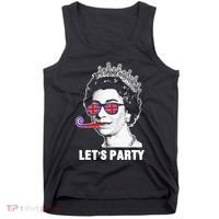 Platinum Jubilee. Queen & Union Jack LetS Party Funny Queen Tank Top thumb 0