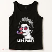 Platinum Jubilee. Queen & Union Jack LetS Party Funny Queen Tank Top thumb 2