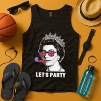 Platinum Jubilee. Queen & Union Jack LetS Party Funny Queen Tank Top thumb 4