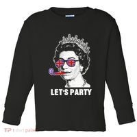 Platinum Jubilee. Queen & Union Jack LetS Party Funny Queen Toddler Long Sleeve Shirt thumb 0