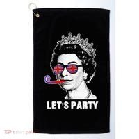 Platinum Jubilee. Queen & Union Jack LetS Party Funny Queen Golf Towel thumb 0