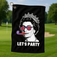 Platinum Jubilee. Queen & Union Jack LetS Party Funny Queen Golf Towel thumb 1