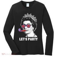 Platinum Jubilee. Queen & Union Jack LetS Party Funny Queen Women's Long Sleeve Shirt thumb 0