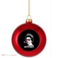 Platinum Jubilee. Queen & Union Jack LetS Party Funny Queen Plastic Christmas Ball Ornament thumb 0