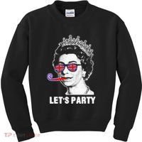 Platinum Jubilee. Queen & Union Jack LetS Party Funny Queen Kids Sweatshirt thumb 0