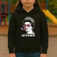 Platinum Jubilee. Queen & Union Jack LetS Party Funny Queen Kids Hoodie thumb 3