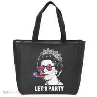 Platinum Jubilee. Queen & Union Jack LetS Party Funny Queen Tote Bag thumb 0