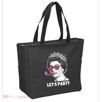 Platinum Jubilee. Queen & Union Jack LetS Party Funny Queen Tote Bag thumb 2