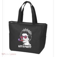 Platinum Jubilee. Queen & Union Jack LetS Party Funny Queen Tote Bag thumb 3