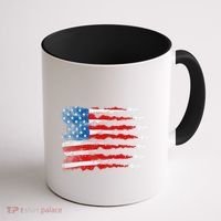 Patriotic Jet Red White Blue Usa Flag 4th Of July Coffee Mug thumb 1