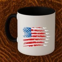 Patriotic Jet Red White Blue Usa Flag 4th Of July Coffee Mug thumb 2