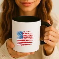 Patriotic Jet Red White Blue Usa Flag 4th Of July Coffee Mug thumb 3
